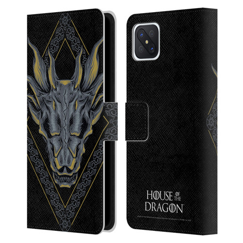 House Of The Dragon: Television Series Graphics Dragon Head Leather Book Wallet Case Cover For OPPO Reno4 Z 5G