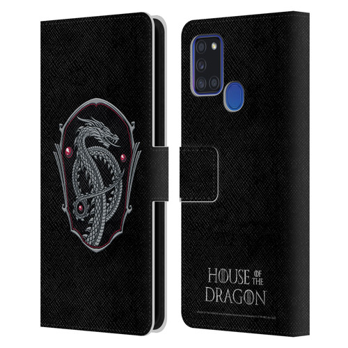 House Of The Dragon: Television Series Graphics Dragon Badge Leather Book Wallet Case Cover For Samsung Galaxy A21s (2020)