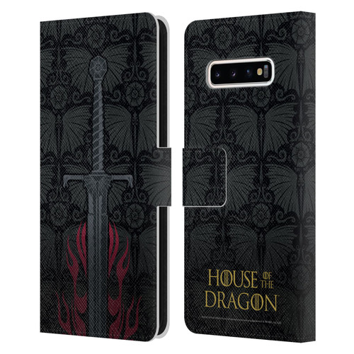 House Of The Dragon: Television Series Graphics Sword Leather Book Wallet Case Cover For Samsung Galaxy S10+ / S10 Plus