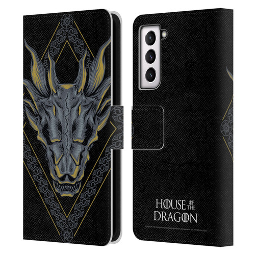 House Of The Dragon: Television Series Graphics Dragon Head Leather Book Wallet Case Cover For Samsung Galaxy S21 5G