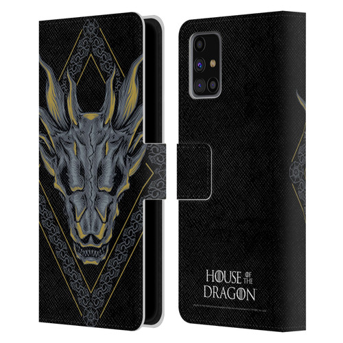 House Of The Dragon: Television Series Graphics Dragon Head Leather Book Wallet Case Cover For Samsung Galaxy M31s (2020)