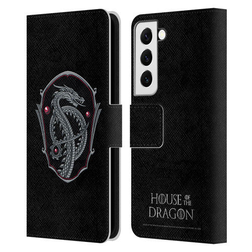 House Of The Dragon: Television Series Graphics Dragon Badge Leather Book Wallet Case Cover For Samsung Galaxy S22 5G