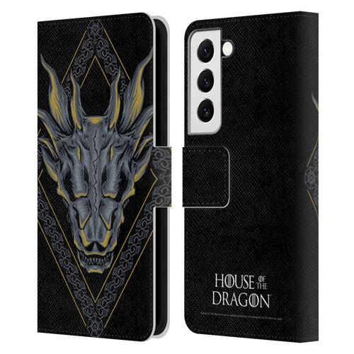House Of The Dragon: Television Series Graphics Dragon Head Leather Book Wallet Case Cover For Samsung Galaxy S22 5G