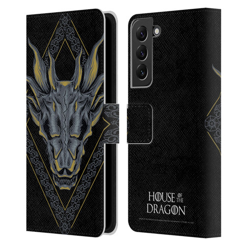 House Of The Dragon: Television Series Graphics Dragon Head Leather Book Wallet Case Cover For Samsung Galaxy S22+ 5G