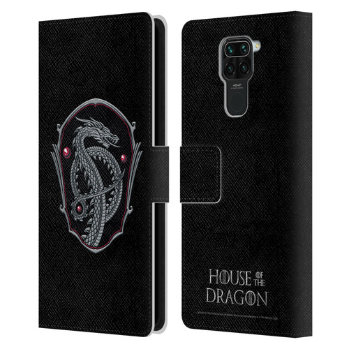 House Of The Dragon: Television Series Graphics Dragon Badge Leather Book Wallet Case Cover For Xiaomi Redmi Note 9 / Redmi 10X 4G