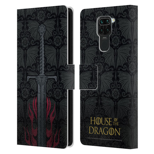 House Of The Dragon: Television Series Graphics Sword Leather Book Wallet Case Cover For Xiaomi Redmi Note 9 / Redmi 10X 4G