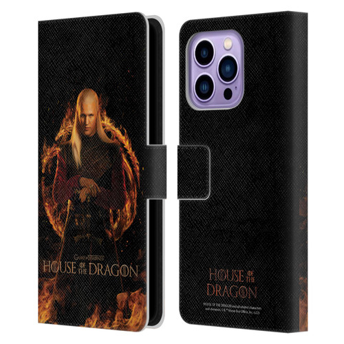 House Of The Dragon: Television Series Key Art Daemon Leather Book Wallet Case Cover For Apple iPhone 14 Pro Max
