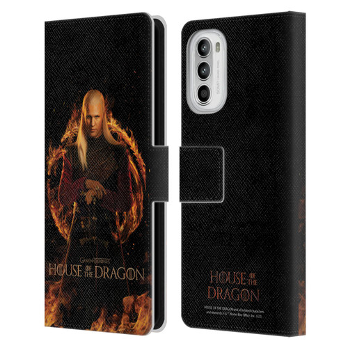 House Of The Dragon: Television Series Key Art Daemon Leather Book Wallet Case Cover For Motorola Moto G52