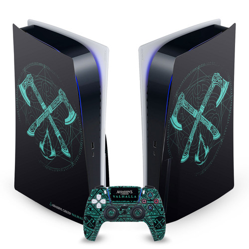 Assassin's Creed Valhalla Key Art Dual Axes Vinyl Sticker Skin Decal Cover for Sony PS5 Disc Edition Bundle