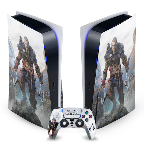 Assassin's Creed Valhalla Key Art Male Eivor 2 Vinyl Sticker Skin Decal Cover for Sony PS5 Disc Edition Bundle