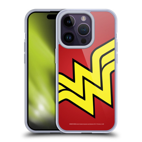Wonder Woman DC Comics Logos Oversized Soft Gel Case for Apple iPhone 14 Pro