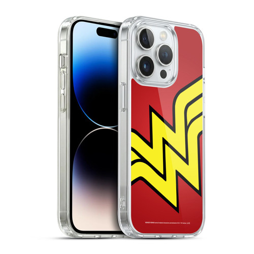 Wonder Woman DC Comics Logos Oversized Soft Gel Case for Apple iPhone 14 Pro