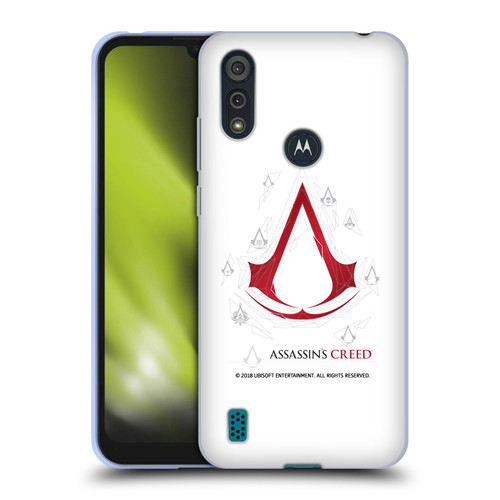 Assassin's Creed Legacy Logo Geometric White Soft Gel Case for Motorola Moto E6s (2020)