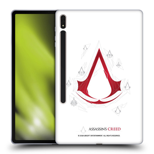 Assassin's Creed Legacy Logo Geometric White Soft Gel Case for Samsung Galaxy Tab S8 Plus