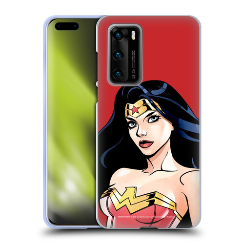 Wonder Woman DC Comics Character Art Portrait Soft Gel Case for Huawei P40 5G