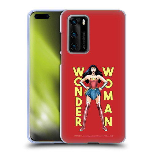 Wonder Woman DC Comics Character Art Stand Soft Gel Case for Huawei P40 5G