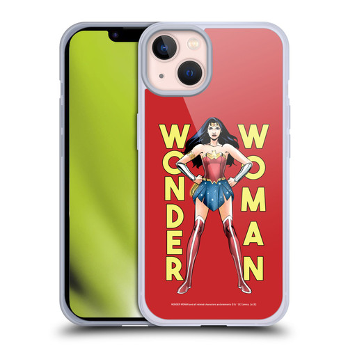 Wonder Woman DC Comics Character Art Stand Soft Gel Case for Apple iPhone 13