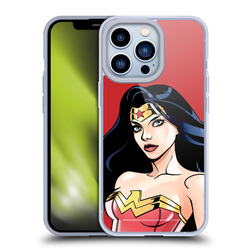 Wonder Woman DC Comics Character Art Portrait Soft Gel Case for Apple iPhone 13 Pro & MagSafe
