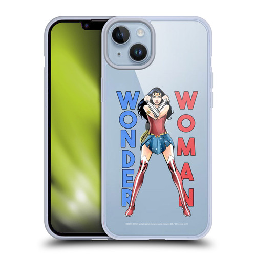 Wonder Woman DC Comics Character Art Stand 2 Soft Gel Case for Apple iPhone 14 Plus & MagSafe