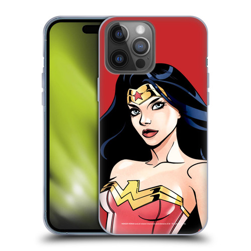 Wonder Woman DC Comics Character Art Portrait Soft Gel Case for Apple iPhone 14 Pro Max