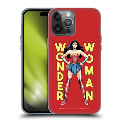 Wonder Woman DC Comics Character Art Stand Soft Gel Case for Apple iPhone 14 Pro Max