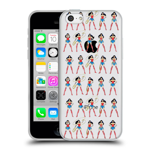 Wonder Woman DC Comics Character Art Pattern Soft Gel Case for Apple iPhone 5c