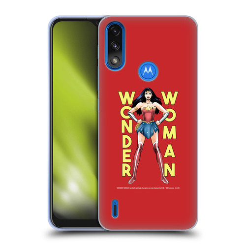 Wonder Woman DC Comics Character Art Stand Soft Gel Case for Motorola Moto E7 Power / Moto E7i Power