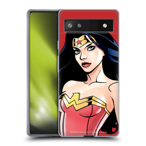 Wonder Woman DC Comics Character Art Portrait Soft Gel Case for Google Pixel 6a