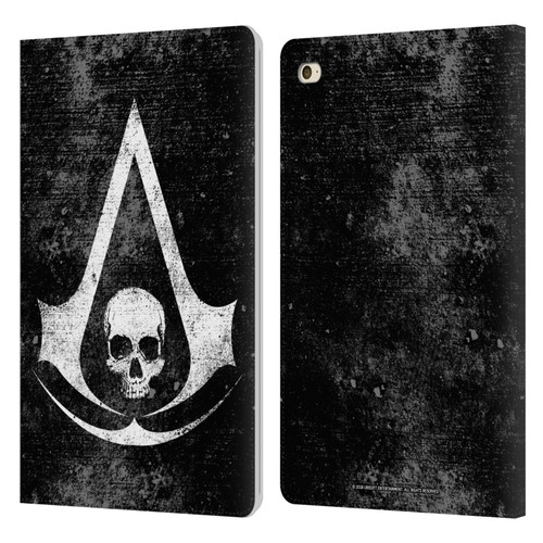 Assassin's Creed Black Flag Logos Grunge Leather Book Wallet Case Cover For Apple iPad mini 4