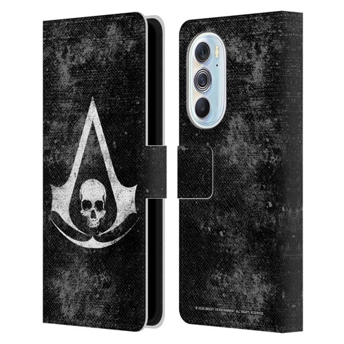 Assassin's Creed Black Flag Logos Grunge Leather Book Wallet Case Cover For Motorola Edge X30
