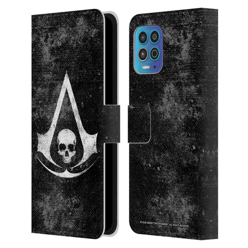 Assassin's Creed Black Flag Logos Grunge Leather Book Wallet Case Cover For Motorola Moto G100
