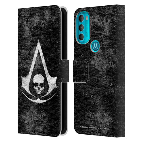 Assassin's Creed Black Flag Logos Grunge Leather Book Wallet Case Cover For Motorola Moto G71 5G