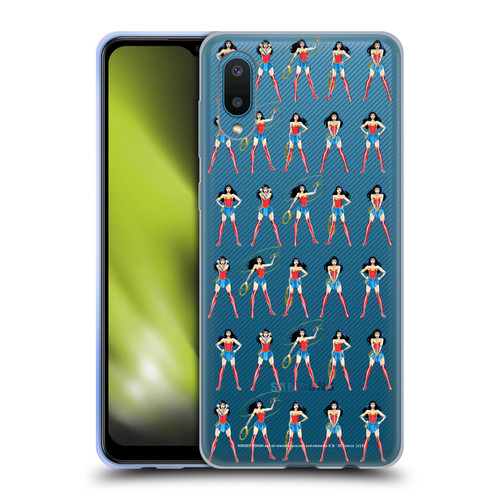 Wonder Woman DC Comics Character Art Pattern Soft Gel Case for Samsung Galaxy A02/M02 (2021)