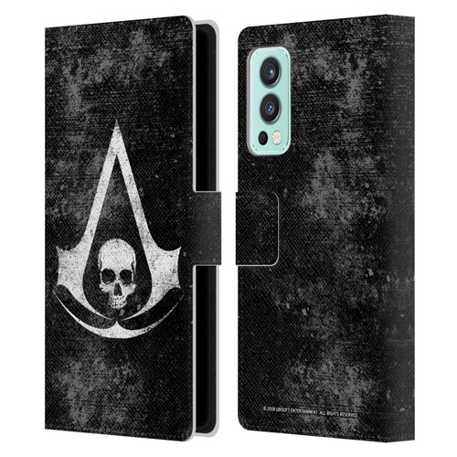 Assassin's Creed Black Flag Logos Grunge Leather Book Wallet Case Cover For OnePlus Nord 2 5G