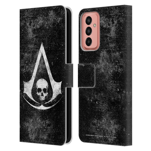 Assassin's Creed Black Flag Logos Grunge Leather Book Wallet Case Cover For Samsung Galaxy M13 (2022)