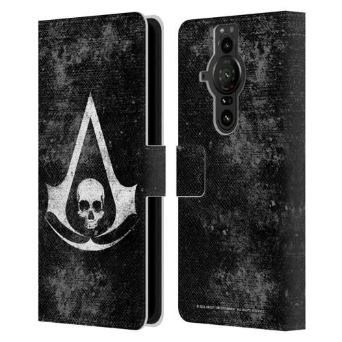 Assassin's Creed Black Flag Logos Grunge Leather Book Wallet Case Cover For Sony Xperia Pro-I