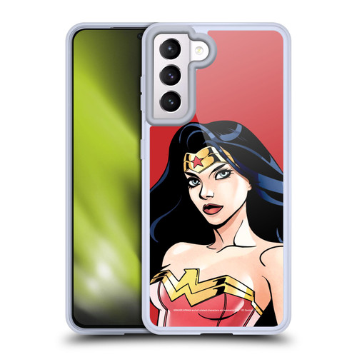 Wonder Woman DC Comics Character Art Portrait Soft Gel Case for Samsung Galaxy S21 5G
