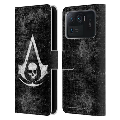 Assassin's Creed Black Flag Logos Grunge Leather Book Wallet Case Cover For Xiaomi Mi 11 Ultra