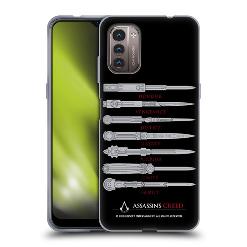 Assassin's Creed Legacy Typography Blades Soft Gel Case for Nokia G11 / G21