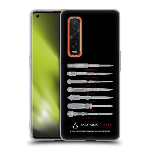 Assassin's Creed Legacy Typography Blades Soft Gel Case for OPPO Find X2 Pro 5G
