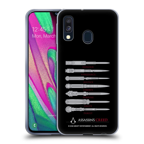 Assassin's Creed Legacy Typography Blades Soft Gel Case for Samsung Galaxy A40 (2019)