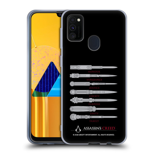 Assassin's Creed Legacy Typography Blades Soft Gel Case for Samsung Galaxy M30s (2019)/M21 (2020)