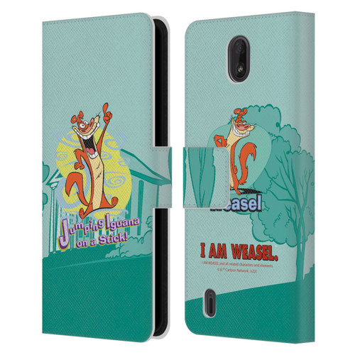 I Am Weasel. Graphics Jumping Iguana On A Stick Leather Book Wallet Case Cover For Nokia C01 Plus/C1 2nd Edition