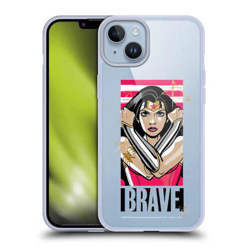 Wonder Woman DC Comics Graphic Arts Brave Soft Gel Case for Apple iPhone 14 Plus & MagSafe