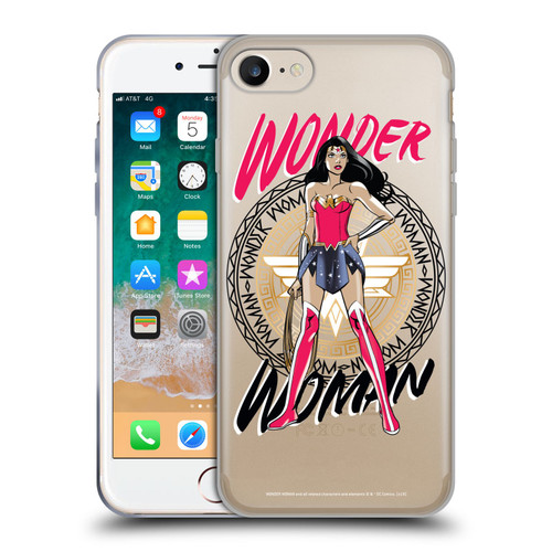 Wonder Woman DC Comics Graphic Arts Shield 3 Soft Gel Case for Apple iPhone 7 / 8 / SE 2020 & 2022
