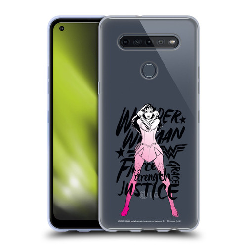 Wonder Woman DC Comics Graphic Arts Typography Soft Gel Case for LG K51S