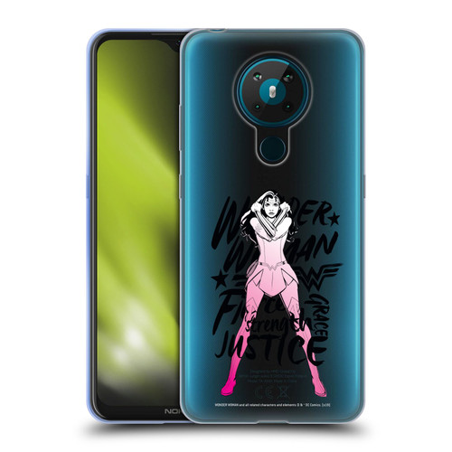 Wonder Woman DC Comics Graphic Arts Typography Soft Gel Case for Nokia 5.3