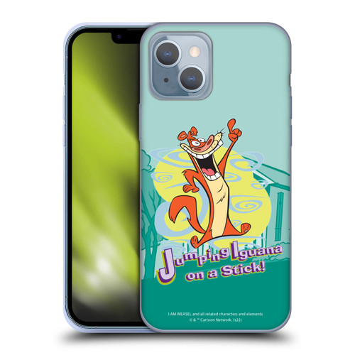 I Am Weasel. Graphics Jumping Iguana On A Stick Soft Gel Case for Apple iPhone 14