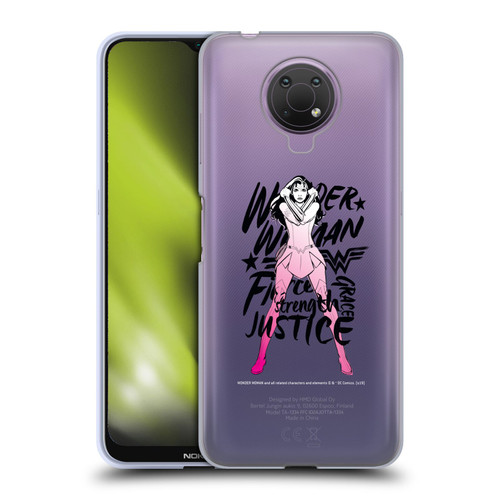 Wonder Woman DC Comics Graphic Arts Typography Soft Gel Case for Nokia G10