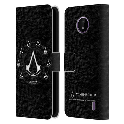 Assassin's Creed Legacy Logo Crests Leather Book Wallet Case Cover For Nokia C10 / C20